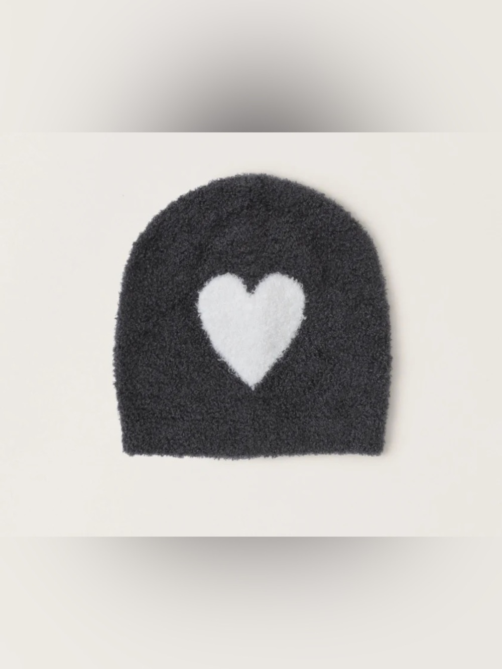 🆕 Barefoot Dreams CozyChic Lite Infant Heart Beanie (Carbon) NWT